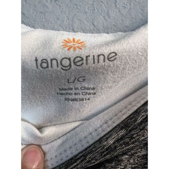 Tangerine Leggings Large Black White Grey Soft‎ Compression - Picture 2 of 3